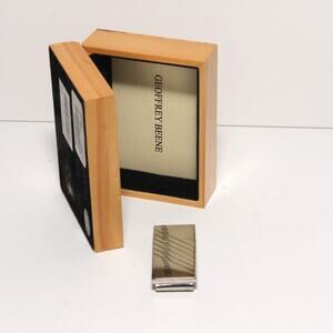 Geoffrey Beene Silver Tone Money Clip 2" with Box (hinge is broken)